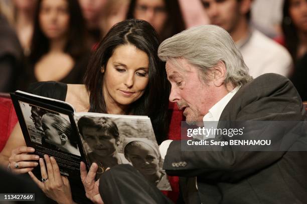 'Vivement Dimanche' Tv Show In Paris, France On March 11, 2009 - Faustine Bollaert and Alain Delon.