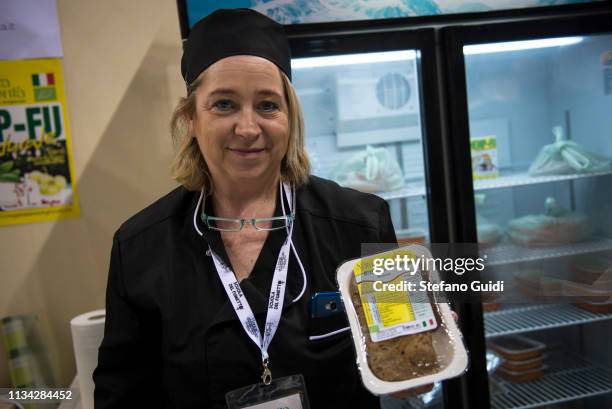 Portrait of a seitan producer during the Vegan World Fair. The first fair dedicated to the vegan world organized by the Veggie World association in...