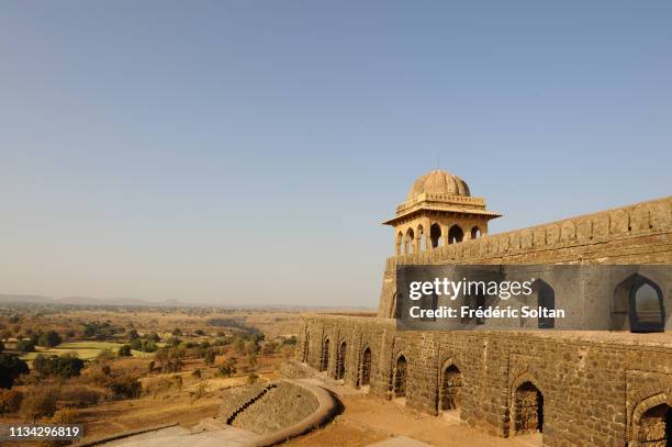 Mandu Fortress is an Islamic site from the early 15th century. View of the Jahaz Mahal in Madhya Pradesh on March 10, 2017 in India.