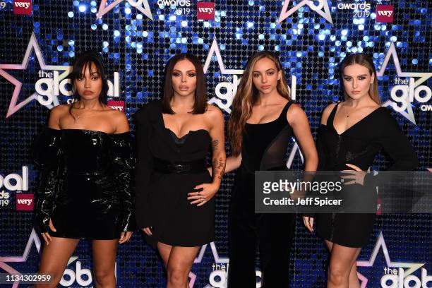 Jade Thirwall, Jesy Nelson, Leigh-Anne Pinnock and Perrie Edwards of Little Mix attend The Global Awards 2019 at Eventim Apollo, Hammersmith on March...