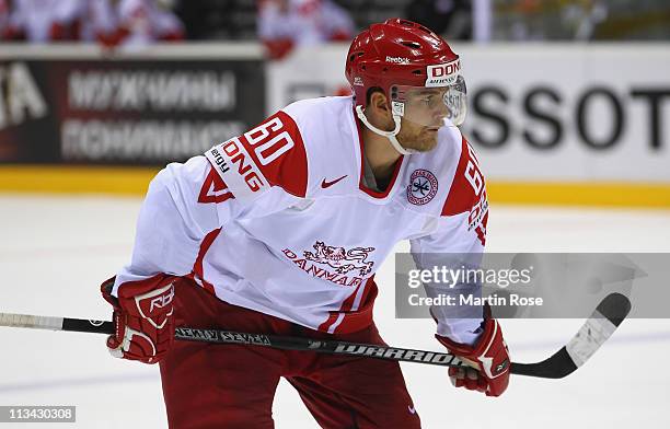 Mads Christensen of Denmark during the IIHF World Championship group D match between Czech Republic and Denmark at Orange Arena on May 2, 2011 in...