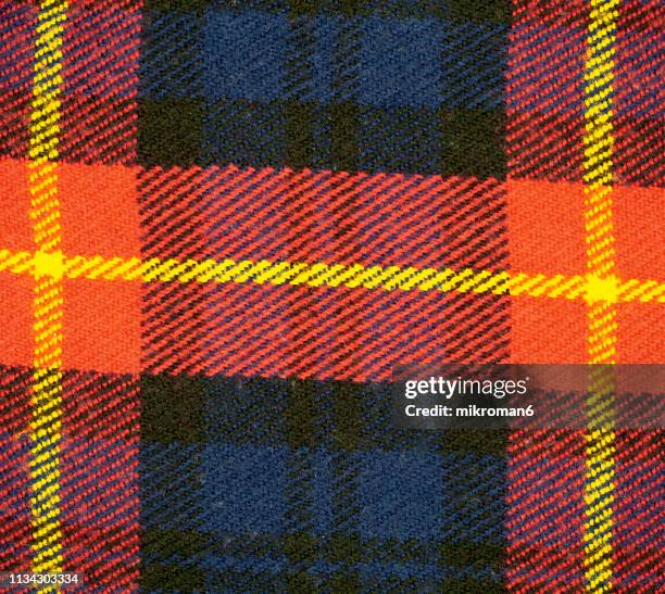 full frame shot of fabric, scottish tartan - plaid stock pictures, royalty-free photos & images