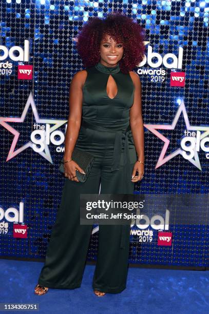 Fleur East attends The Global Awards 2019 at Eventim Apollo, Hammersmith on March 07, 2019 in London, England.