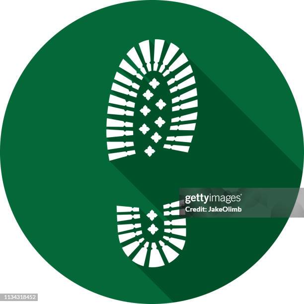 boot print icon silhouette - sole of shoe stock illustrations