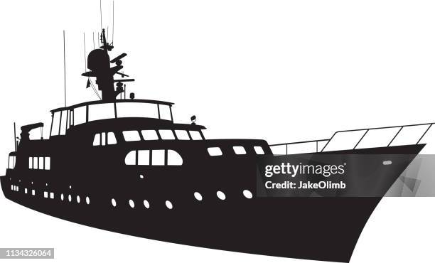 yacht silhouette - yacht stock illustrations