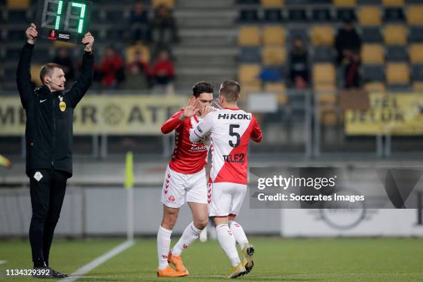 Shayne Pattynama of FC Utrecht U23, Gabriel Culhaci of FC Utrecht U23 during the Dutch Keuken Kampioen Divisie match between Roda JC v FC Utrecht at...