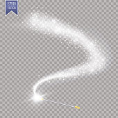 Magic wand vector background. Miracle magician wand magical stick with sparkle magic lights