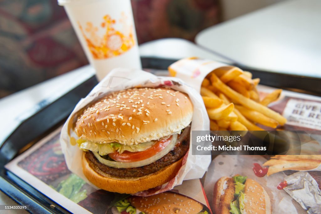 Whopper Table In this photo illustration, an 'Impossible Whopper' sits on a table ...