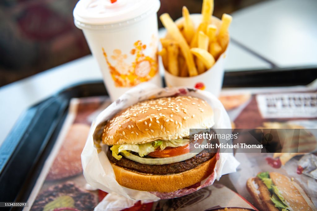 Whopper Table In this photo illustration, an 'Impossible Whopper' sits on a table ...