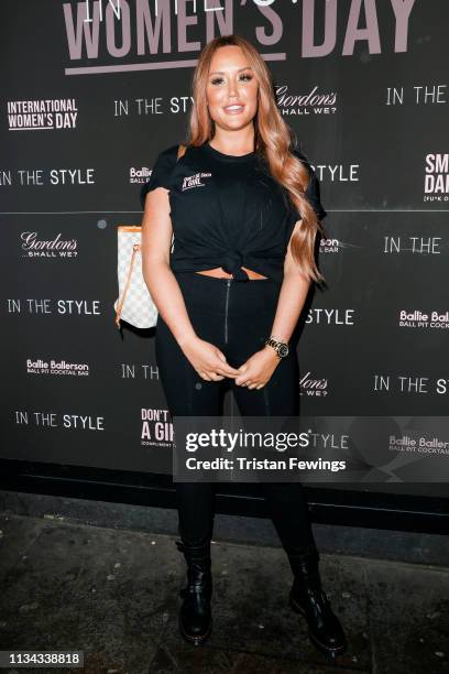 Charlotte Crosby attends a photocall to launch 'In The Style' campaign at Ballie Ballerson on March 07, 2019 in London, England.
