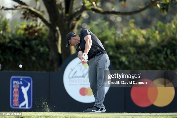 Viktor Hovland of Norway the reigning US Amateur Champion plays his tee shot on the par 3, second hole during the first round of the 2019 Arnold...