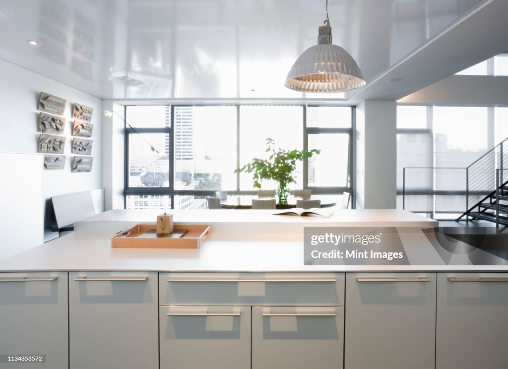 Modern kitchen in luxury highrise apartment
