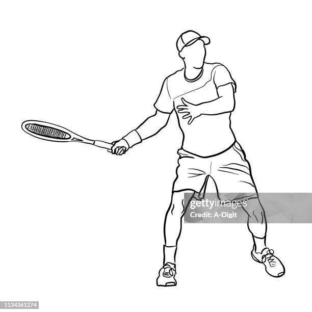 tennis smash serve - tennis racket stock illustrations