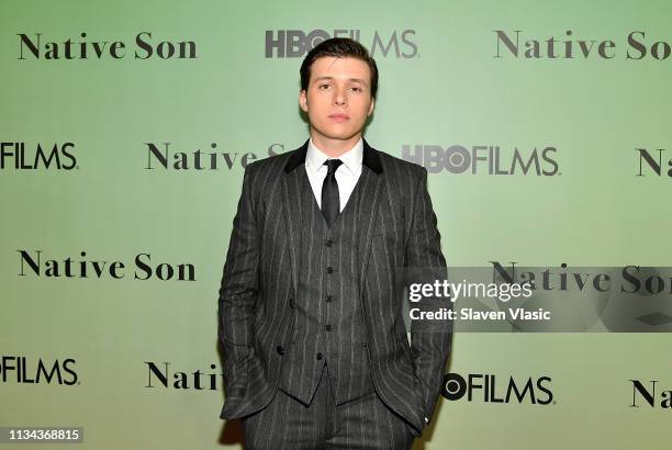 Actor Nick Robinson attends HBO's "Native Son" screening at Guggenheim Museum on April 1, 2019 in New York City.