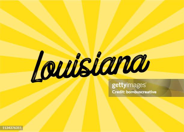 louisiana lettering design - sunshine state stock illustrations
