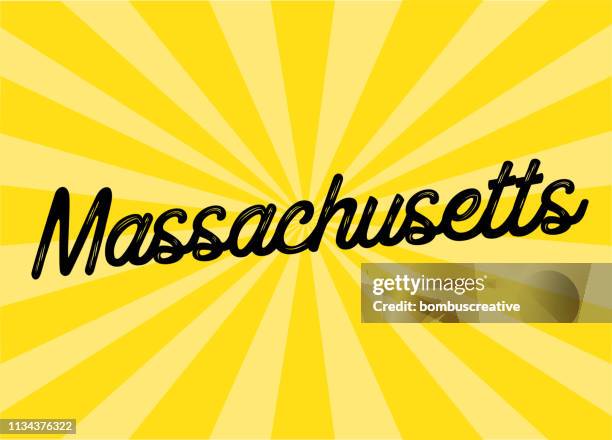 massachusetts lettering design - sunshine state stock illustrations