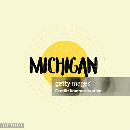 Michgan Lettering Michigan Lettering Design High-Res Vector Graphic - Getty Images