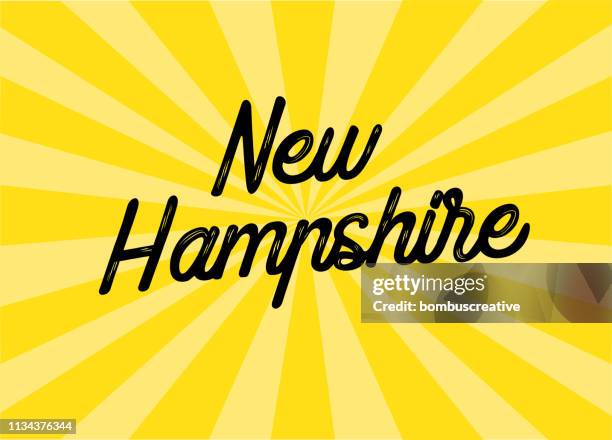 new hampshire lettering design - sunshine state stock illustrations