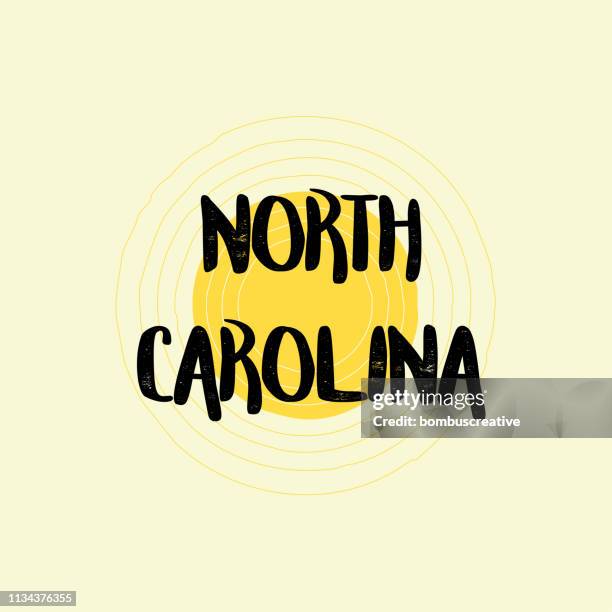 north carolina lettering design - north carolina coast stock illustrations