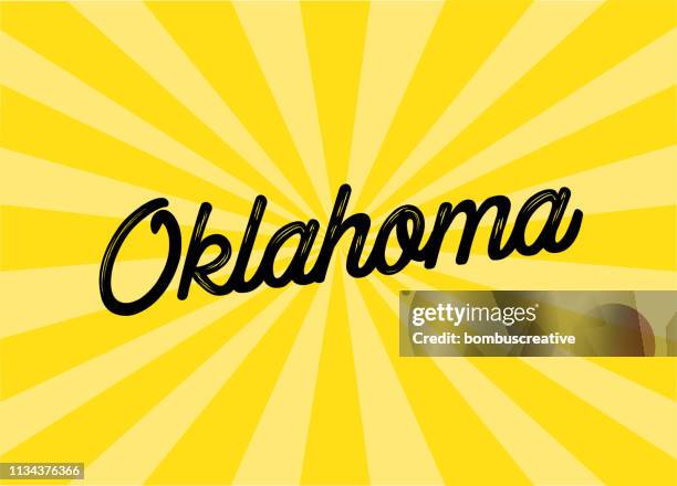 oklahoma lettering design - sunshine state stock illustrations