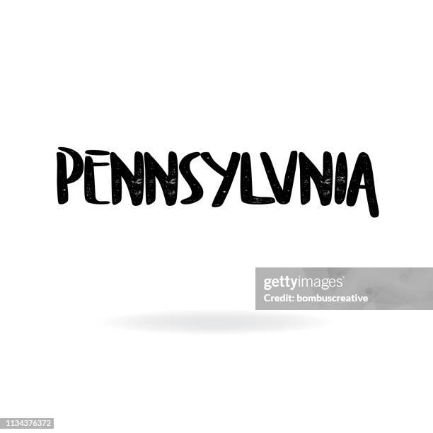pennsylvania lettering design - sunshine state stock illustrations