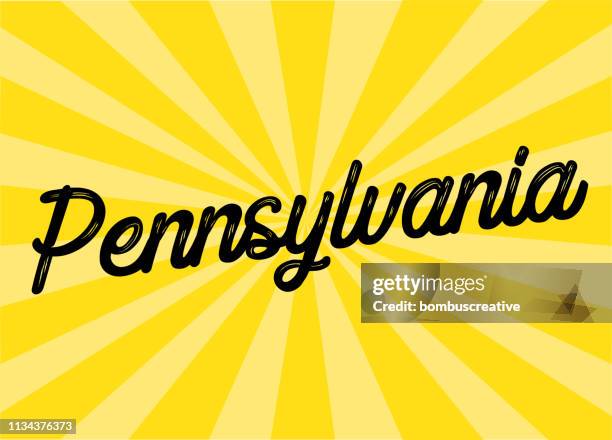 pennsylvania lettering design - sunshine state stock illustrations