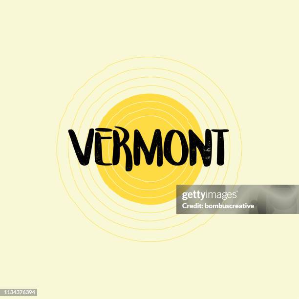 vermont lettering design - sunshine state stock illustrations