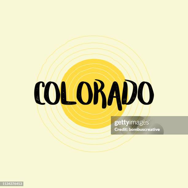 colorado lettering design - sunshine state stock illustrations