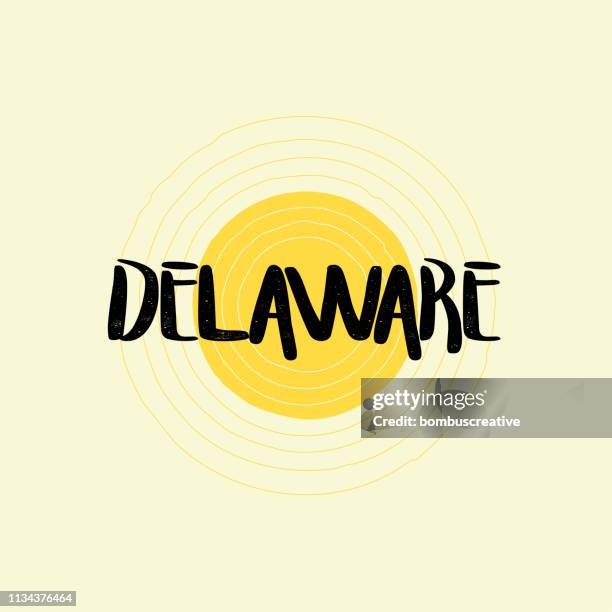 delaware lettering design - precise craftsmanship stock illustrations