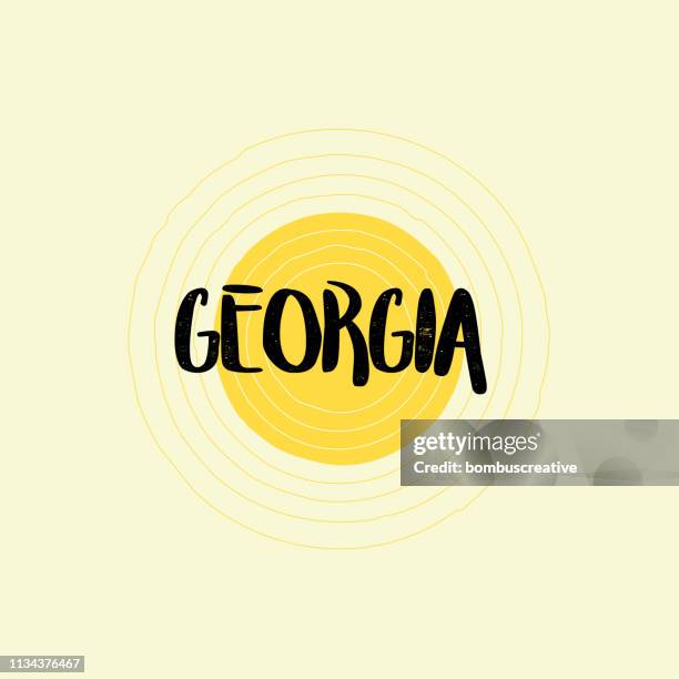 ilustraciones, imágenes clip art, dibujos animados e iconos de stock de georgia lettering design - georgia us state