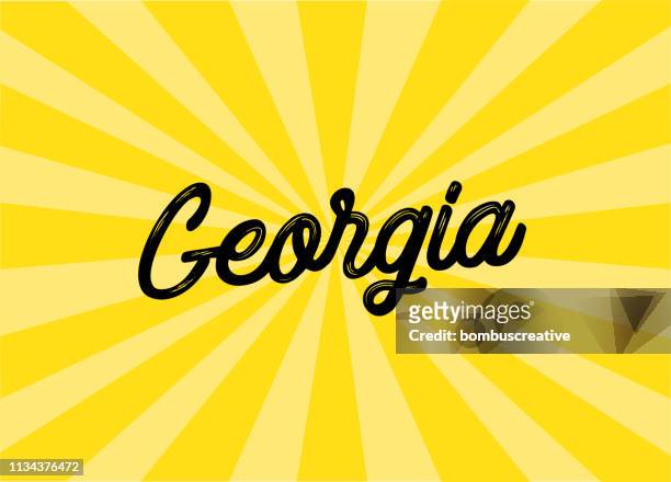 ilustrações, clipart, desenhos animados e ícones de geórgia lettering design - georgia us state