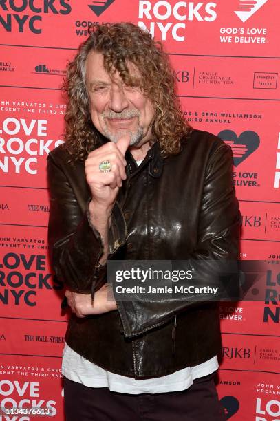 Robert Plant attends the Third Annual Love Rocks NYC Benefit Concert for God's Love We Deliver on March 07, 2019 in New York City.