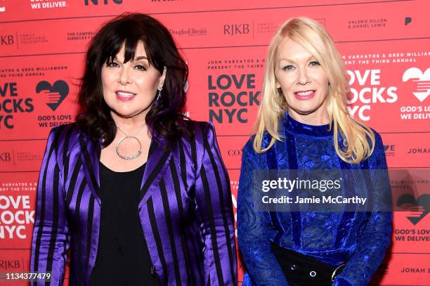 Ann Wilson and Nancy Wilson of the band Heart attend the Third Annual Love Rocks NYC Benefit Concert for God's Love We Deliver on March 07, 2019 in...