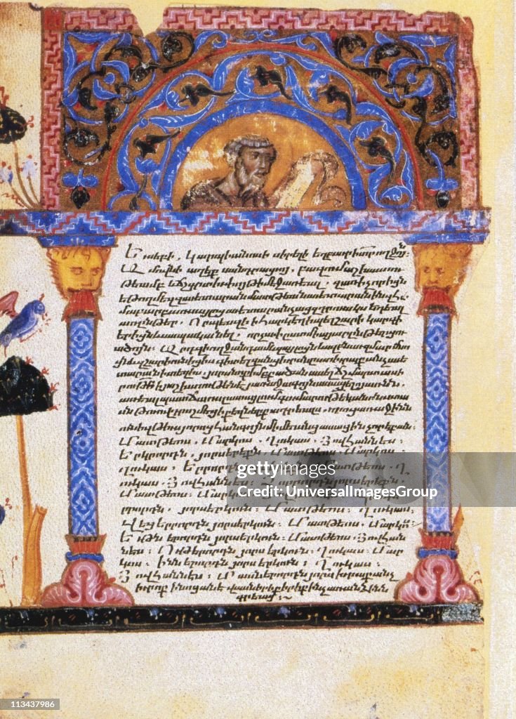 St Eusebius. From Epistle of Eusebius to Carpianus.13th century Armeniasn manuscript.