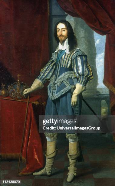 King Charles I of England , 1631. Portrait, oil on canvas, by Dutch portrait painter, Daniel Mytens .