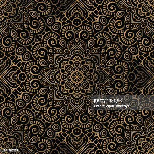 luxury pattern frame - arabic style stock illustrations