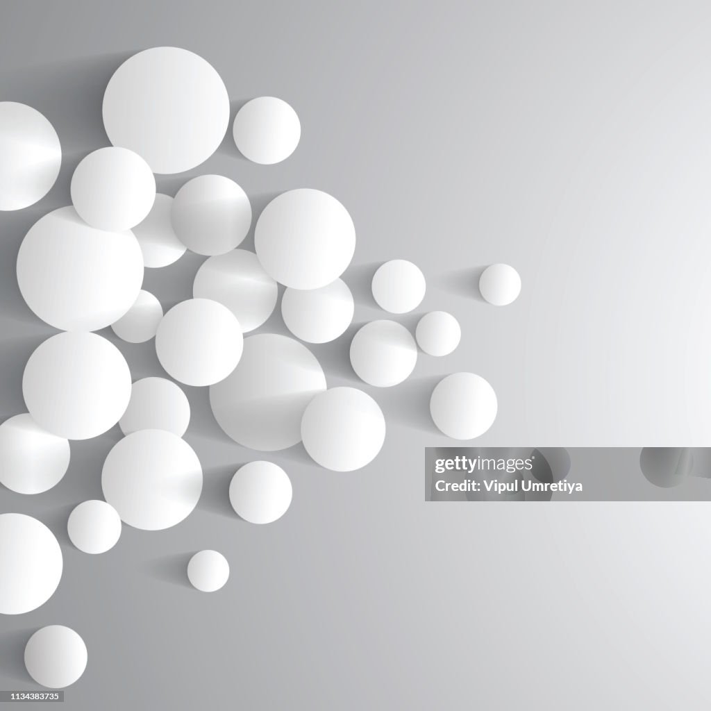 Abstract grey minimal futuristic balls background