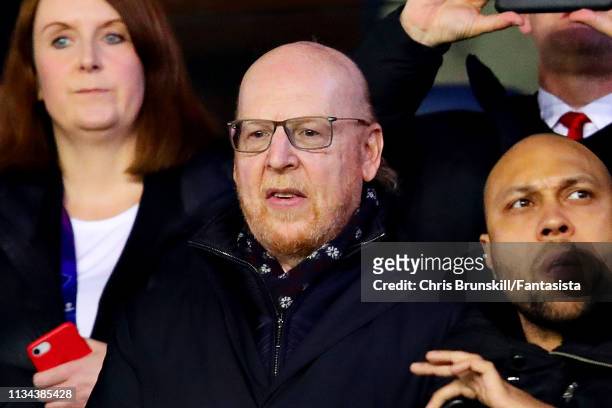 Chairman of Manchester United Avram Glazer attends the UEFA Champions League Round of 16 Second Leg match between Paris Saint-Germain and Manchester...