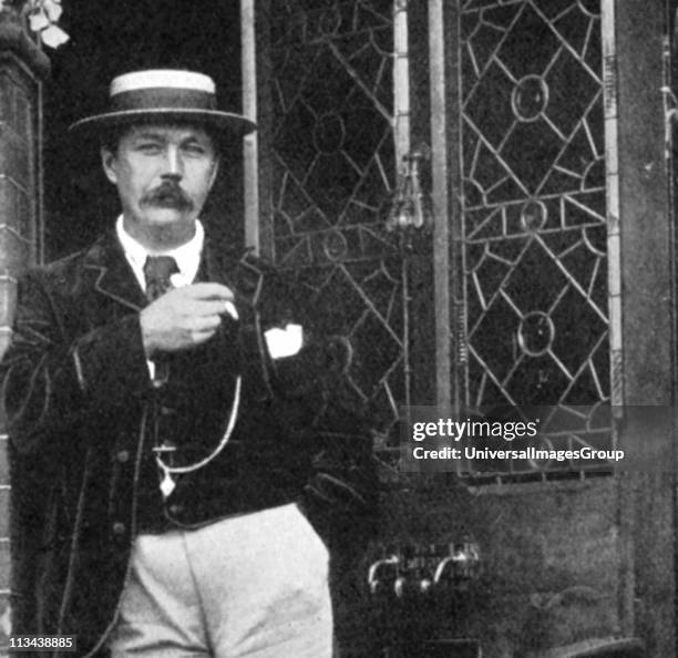 Arthur Conan Doyle Scottish writer. Creator of Sherlock Holmes and of Brigadier Gerard. After a photograph c1900.