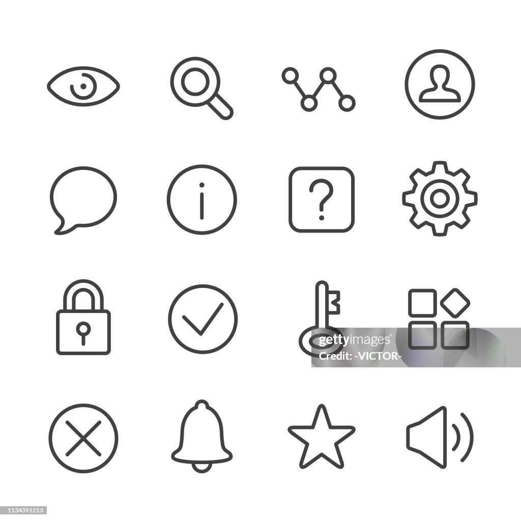 Basic Interface Design Icons - Line Series