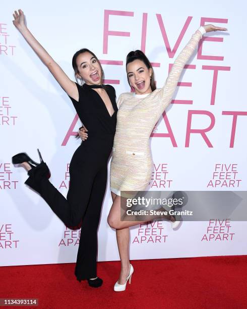 Vanessa Merrell and Veronica Merrell arrives at the Premiere of Lionsgate's "Five Feet Apart" at Fox Bruin Theatre on March 07, 2019 in Los Angeles,...