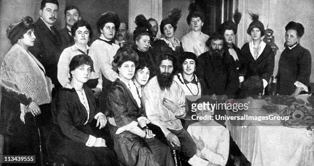 Rasputin Russian peasant, holy-man and mystic, surrounded by some of the women drawn by his magnetic personality