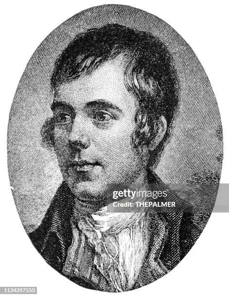 robert burns engraving 1894 - robert burns stock illustrations