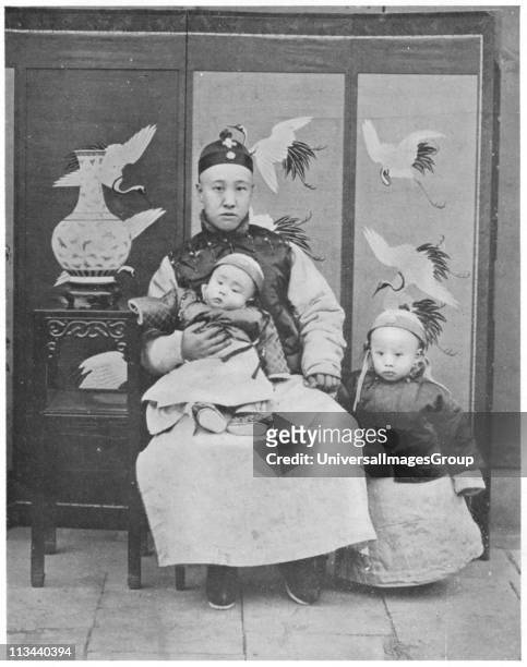 Pu-Yi . Last emperor of China 1908-1912 with his father and Regent, Prince Ch'un and his little brother Pu-Chieh.