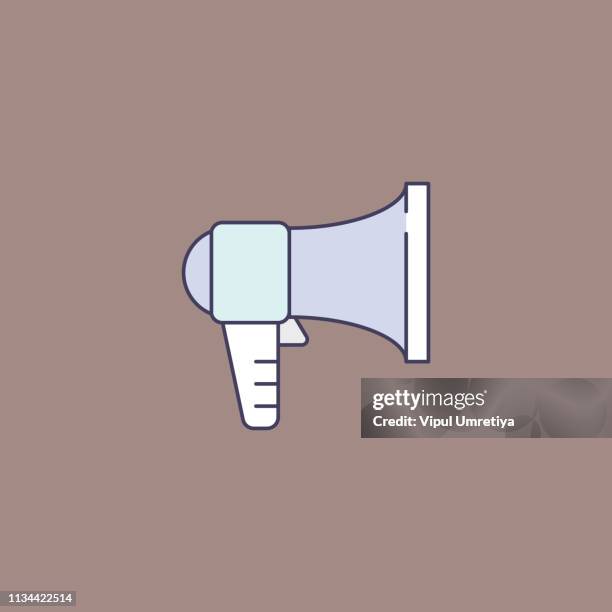flat loudspeaker icon - disaster response stock illustrations