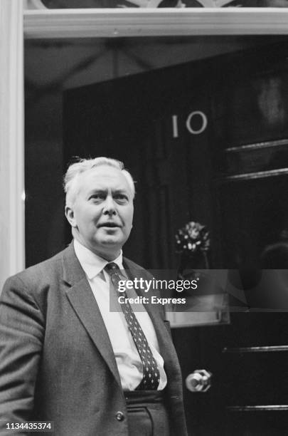 British Labour Party politician and Leader of the Labour Party Harold Wilson leaving 10 Downing Street, London, UK, 23rd October 1963.