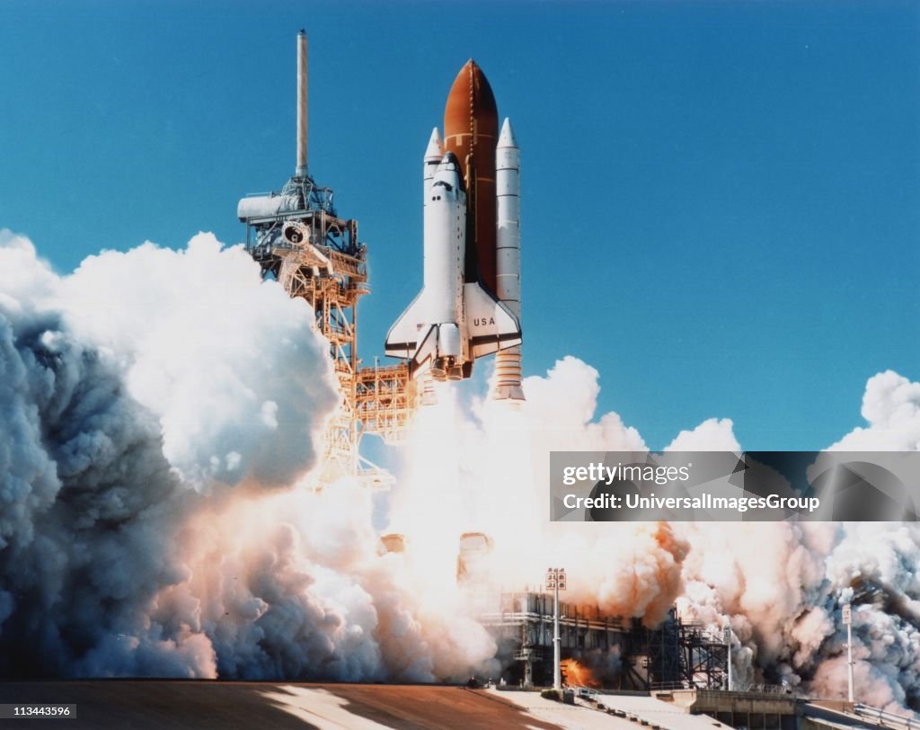 Launch of Space Shuttle Columbia from Kennedy Space Center, Florida, 4 April 1997. NASA photograph.
