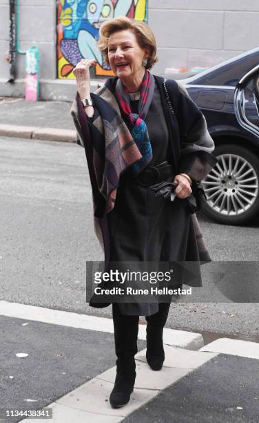 Queen Sonja of Norway attends The Empowerment Breakfast With Minority Women at the MiRA Center at Melahuset on March 8, 2019 in Oslo, Norway.