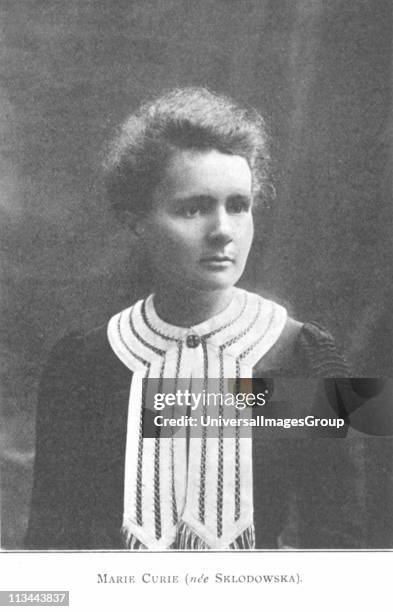 Marie Sklodowska Curie Polish-born French physicist. From a picture published 1910