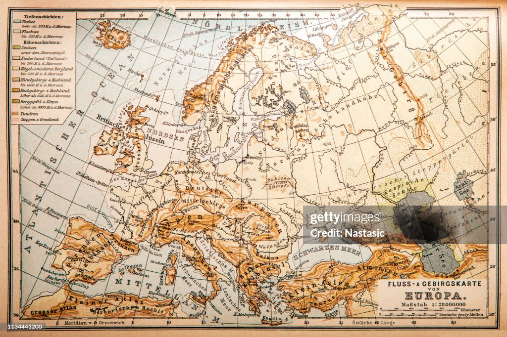 Europe map 1896